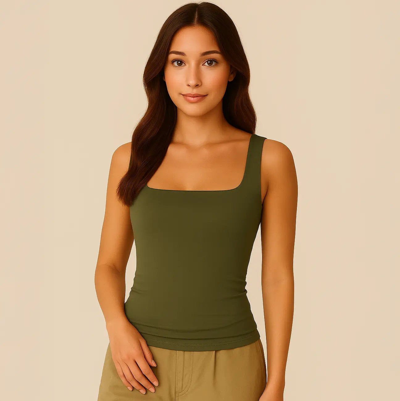 Celeste Top - Figurformendes Tanktop mit eckigem Ausschnitt