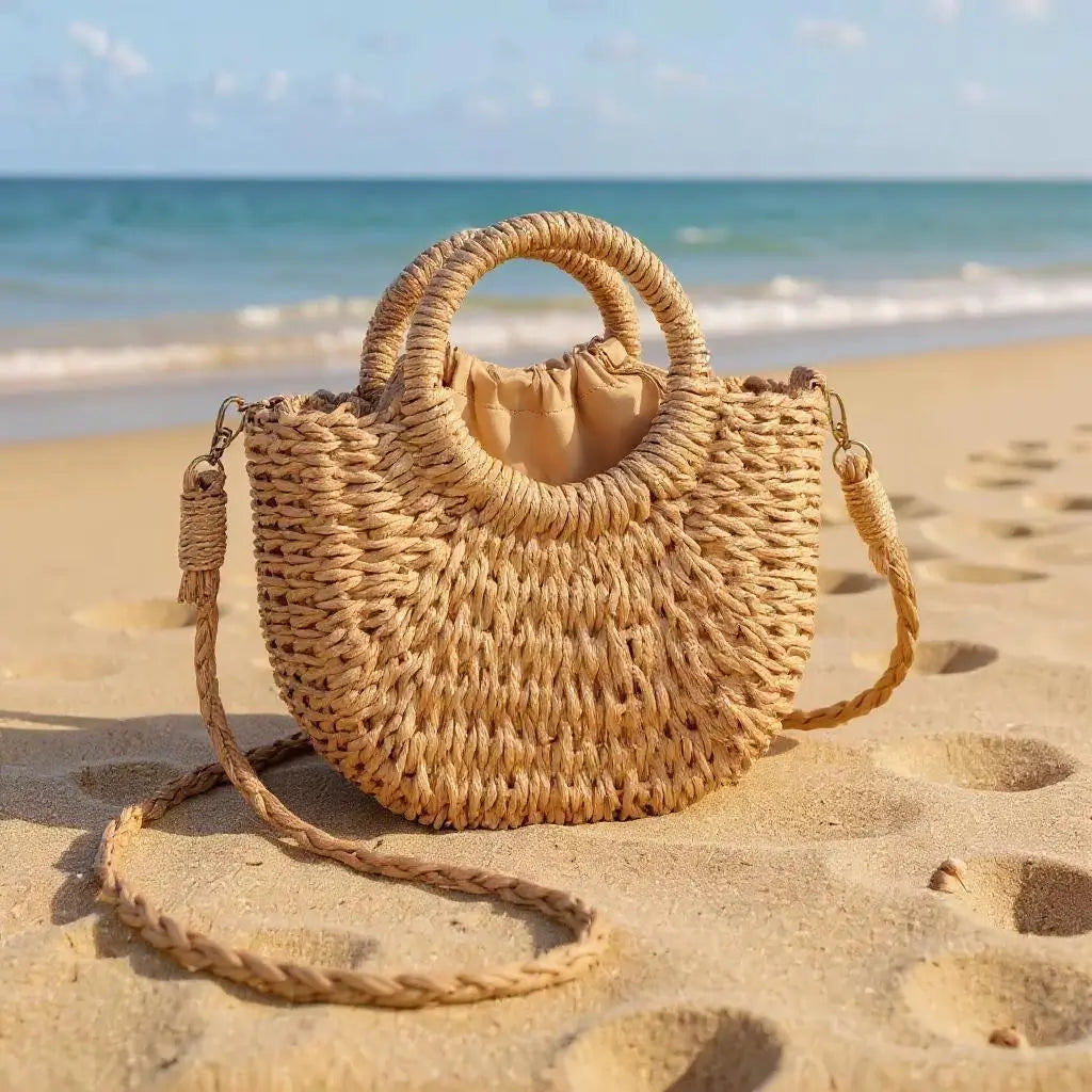 Celeste - Geflochtene Strandtasche mit Innenbeutel