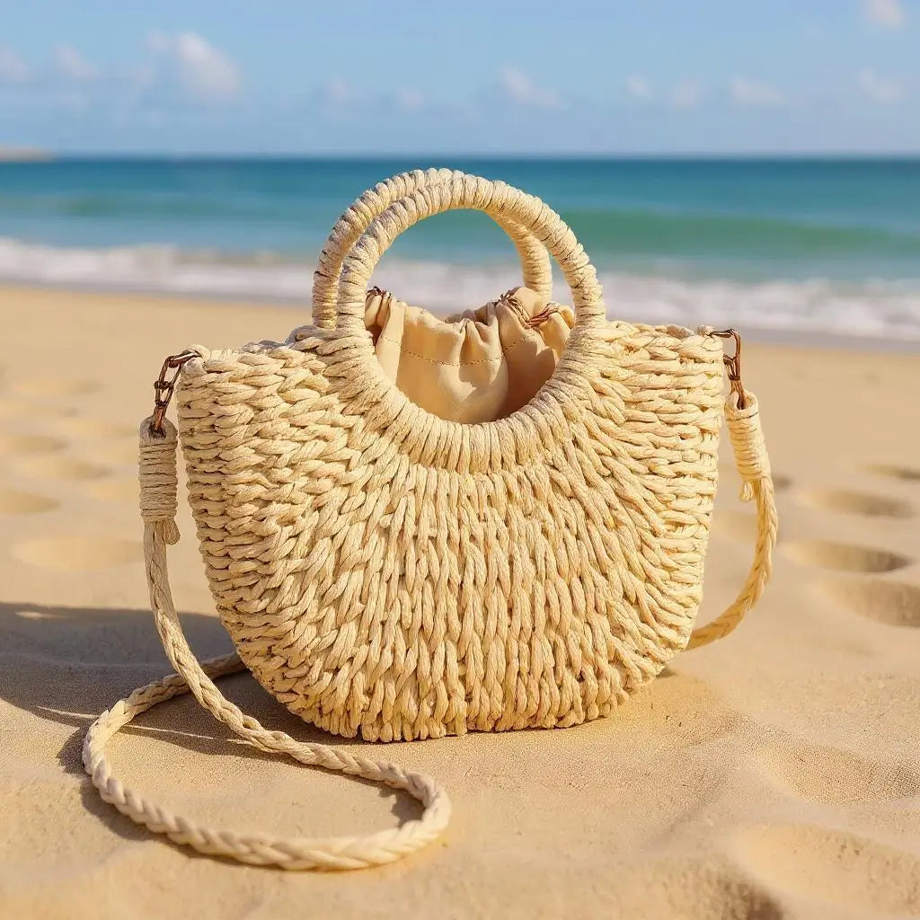 Celeste - Geflochtene Strandtasche mit Innenbeutel
