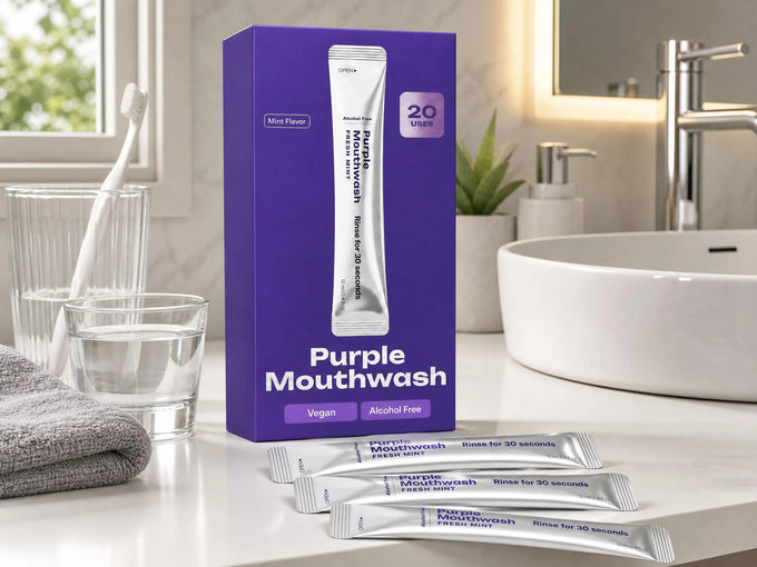 Purple Mouthwash Sachets - 20er-Pack