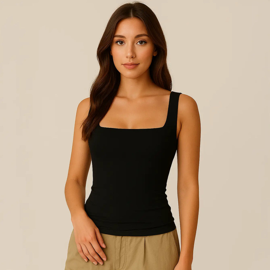 Celeste Top - Figurformendes Tanktop mit eckigem Ausschnitt
