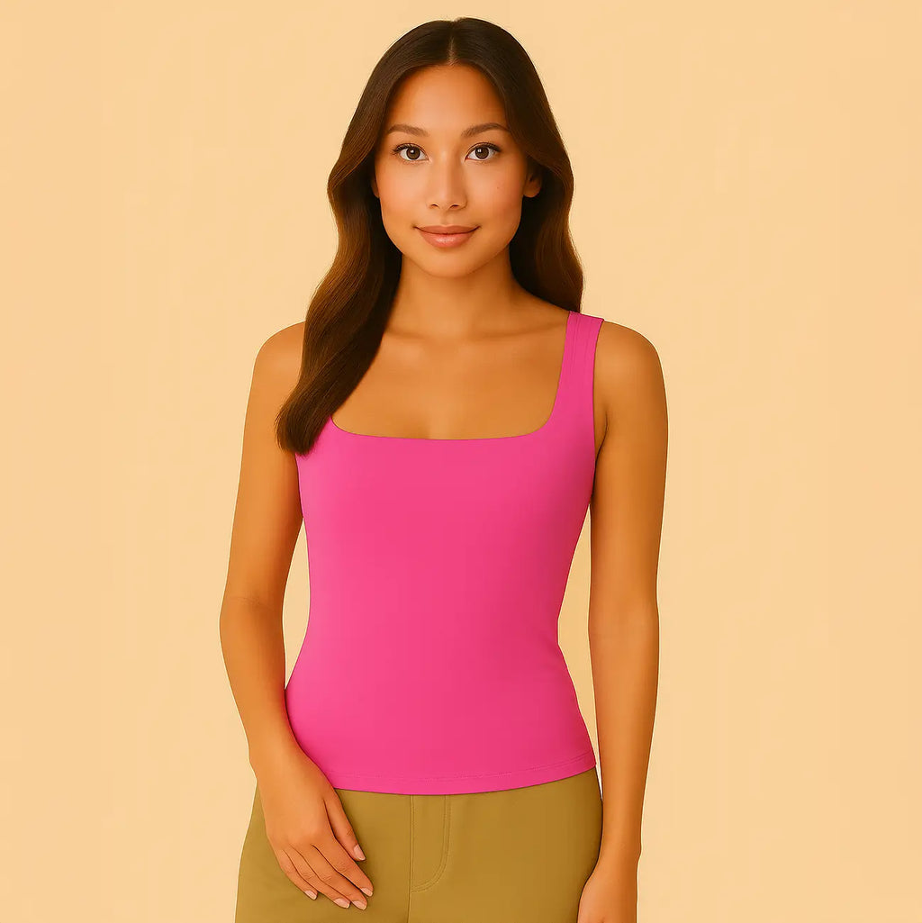 Celeste Top - Figurformendes Tanktop mit eckigem Ausschnitt