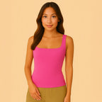 Celeste Top - Figurformendes Tanktop mit eckigem Ausschnitt