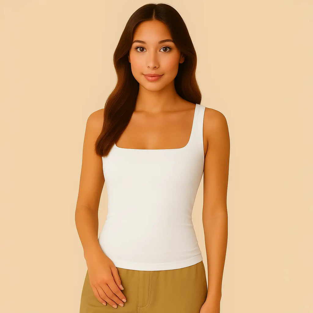 Celeste Top - Figurformendes Tanktop mit eckigem Ausschnitt